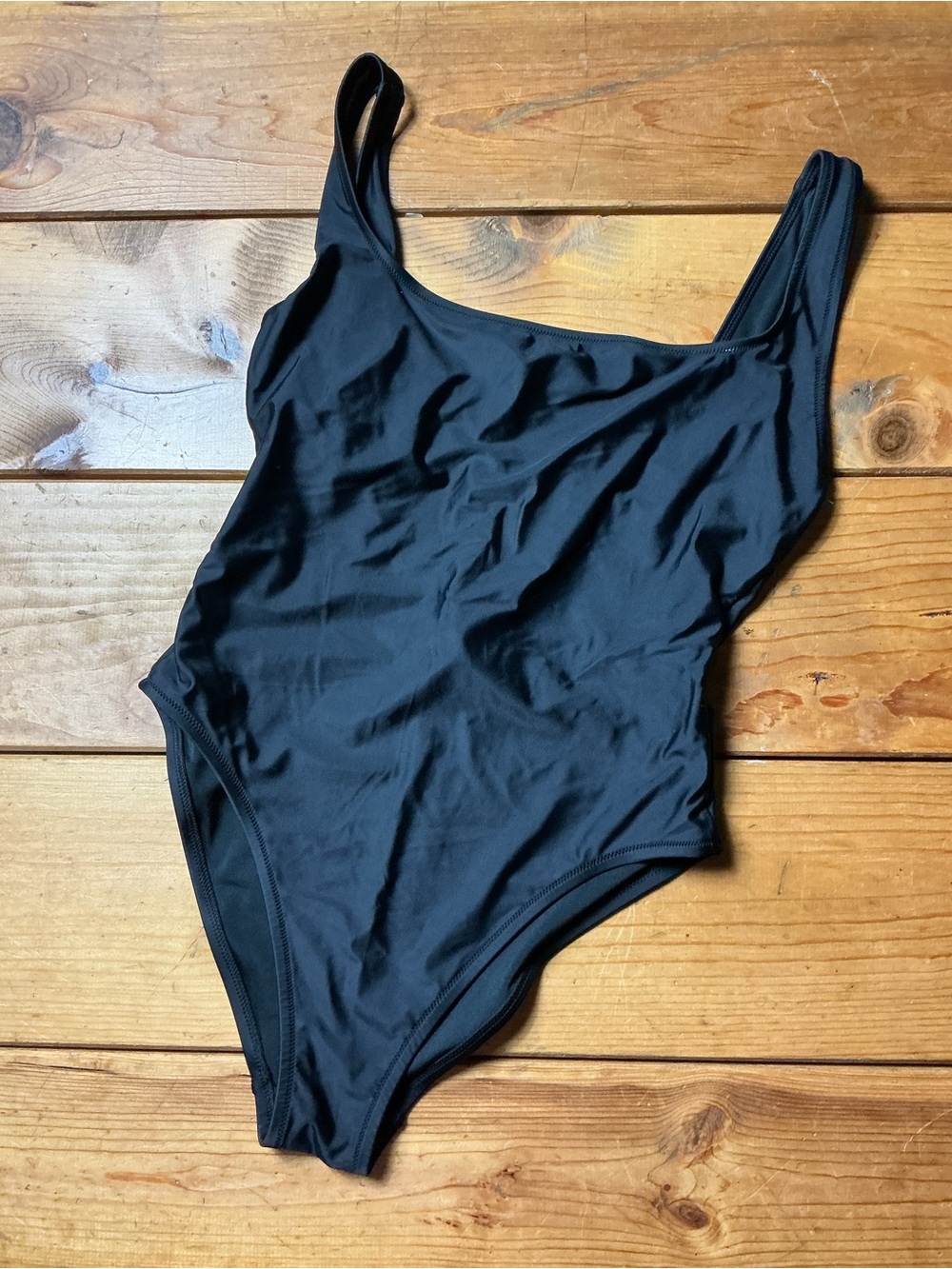 Madewell one piece swimsuit second wave square-neck tank black womens